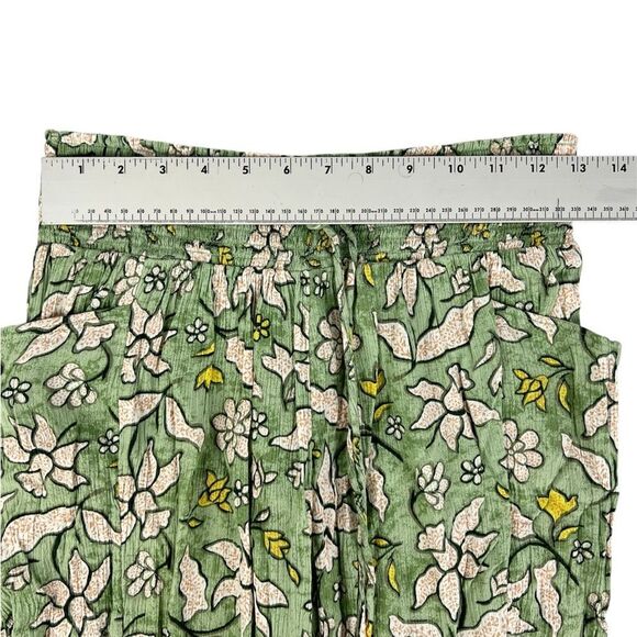 Aerie Green Floral Viscose Lightweight Joggers Pants Drawstring Waist Size Small - Picture 4 of 9